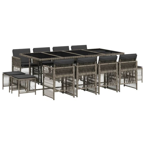 vidaXL 13-dielna z&aacute;hrad. jed&aacute;lensk&aacute; s&uacute;prava s vank&uacute;&scaron;mi siv&aacute; polyratan