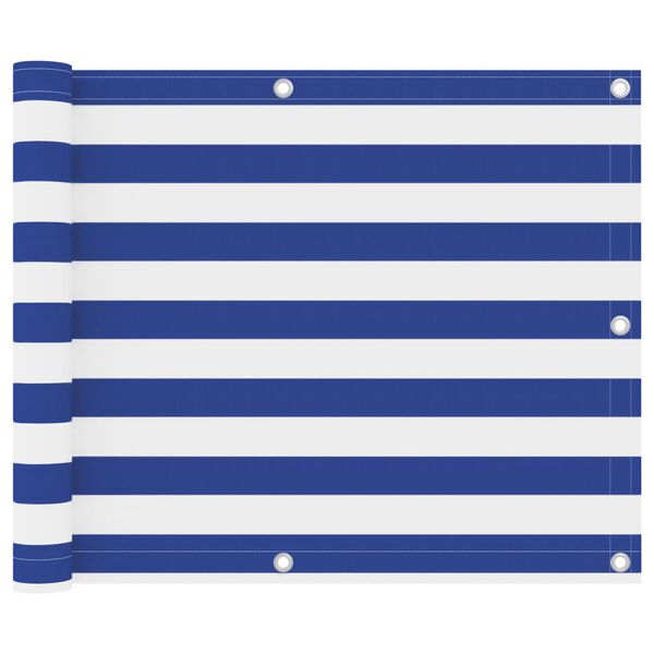 vidaXL Balk&oacute;nov&aacute; mark&iacute;za, biela a modr&aacute; 75x500 cm, oxfordsk&aacute; l&aacute;tka