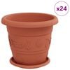 vidaXL Kvetin&aacute;če 24 ks Tehlovo červen&aacute; &Oslash; 26 x 21.5 cm Plast