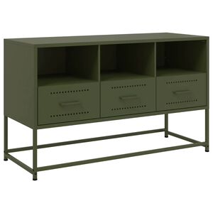 vidaXL TV skrinka olivovozelen&aacute; 100,5x39x60,5 cm oceľ