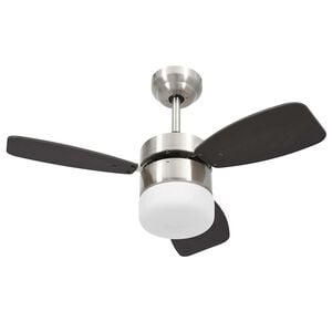 vidaXL Stropn&yacute; ventil&aacute;tor so svetlom a ovl&aacute;dačom 76 cm, tmavohned&yacute;