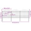 vidaXL Z&aacute;hradn&yacute; plot s vrchnou časťou z ocele 537x175 cm čierny