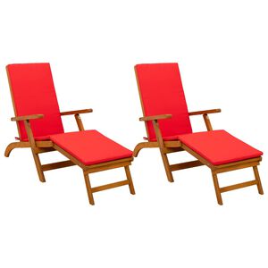 vidaXL Skladac&iacute; a polohovateľn&yacute; slnečn&iacute;k s vank&uacute;&scaron;om 2 pcs Červen&aacute;