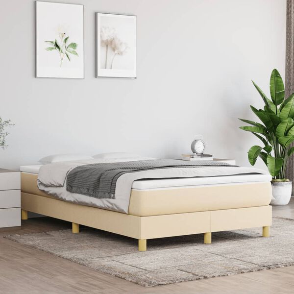 vidaXL Boxspring posteľ s matracom kr&eacute;mov&aacute; 120x190 cm l&aacute;tka
