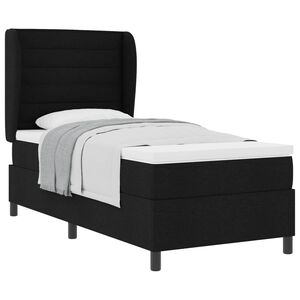 vidaXL Posteľ s pružinov&yacute;m r&aacute;mom s matracmi Čierna 80 x 200 cm l&aacute;tka
