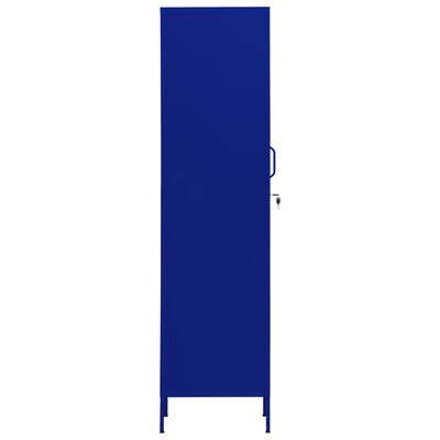 vidaXL Uzamykacia skriňa námornícka-modrá 35x46x180 cm oceľová