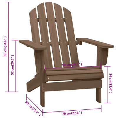 vidaXL Záhradná stolička hnedá drevená