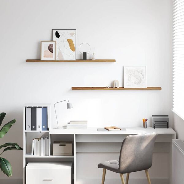 vidaXL Stenn&aacute; polica 2 pcs Hned&aacute; 115 x 9 x 3 cm Kompozitn&eacute; drevo