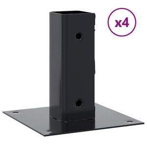 vidaXL Podstavce na stĺpiky &scaron;tvorcov&eacute; 4 ks antracitov&eacute; 46x46 mm s pr&aacute;&scaron;kovou farbou z ocele