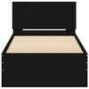 vidaXL Posteľný rám s čelom čierny 90x200 cm kompozitné drevo