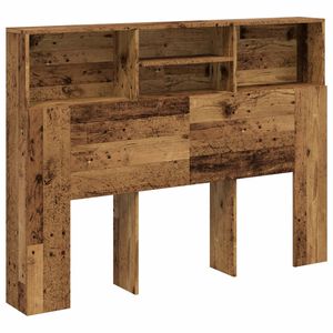vidaXL Čelo postele so skrinkou star&eacute; drevo 140x19x103,5 cm