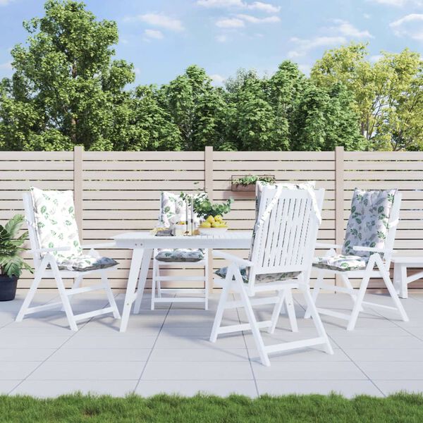 vidaXL Podu&scaron;ky na stoličky s vysok&yacute;m operadlom 4 ks vzor l&iacute;stia l&aacute;tka