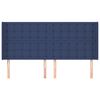 vidaXL Čelo postele so z&aacute;hybmi modr&yacute; 203x16x118/128 cm l&aacute;tka