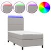 vidaXL Posteľ boxsping s matracom a LED bledosiv&aacute; 100x200 cm l&aacute;tka