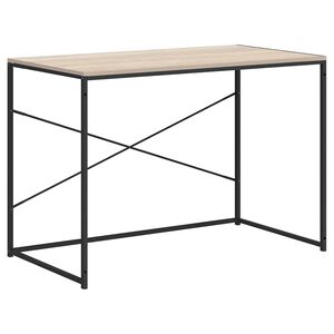 vidaXL Poč&iacute;tačov&yacute; st&ocirc;l, čierna+dub 110x60x70 cm, kompozitn&eacute; drevo
