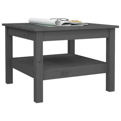 vidaXL Konferenčný stolík sivý 55x55x40 cm borovicový masív