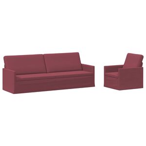 vidaXL Sada pohoviek 2 pcs V&iacute;no červen&eacute; L&aacute;tka