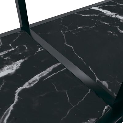 vidaXL Konzolový stolík čierny 140x35x75,5 cm tvrdené sklo