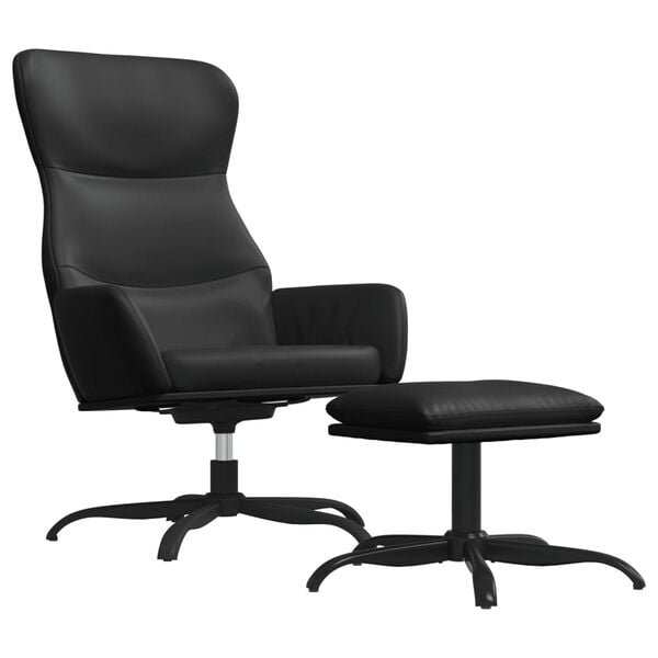 vidaXL Relaxačn&eacute; kreslo s podnožkou čierne umel&aacute; koža