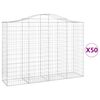 vidaXL Obl&uacute;kov&eacute; gabionov&eacute; ko&scaron;e 50 ks 200x50x140/160 cm pozink. železo