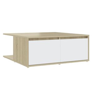vidaXL Konferenčn&yacute; stol&iacute;k, biela+sonoma 80x80x31 cm, kompozitn&eacute; drevo