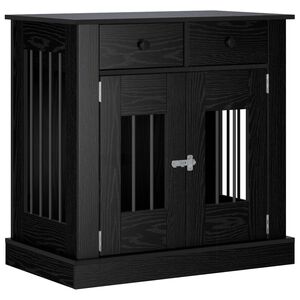vidaXL N&aacute;bytok pre psa Čierny dub 80 x 47,5 x 80 cm Kompozitn&eacute; drevo