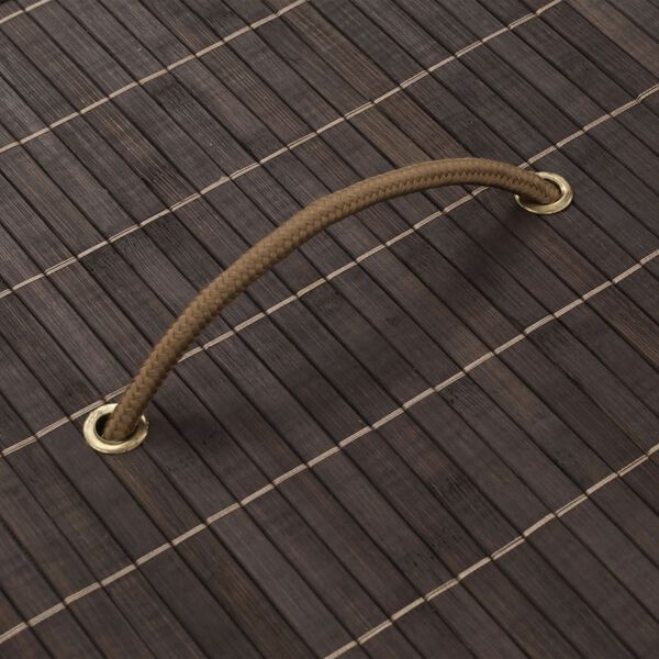 vidaXL Bambusov&yacute; k&ocirc;&scaron; na bielizeň, ov&aacute;lny, tmavohned&yacute;