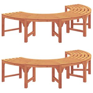 vidaXL Stromov&aacute; lavička 2 pcs Pr&iacute;rodn&aacute; 160 x 80 x 45cm