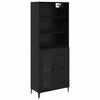 vidaXL Highboard Čierny dub 69,5 x 34 x 180 cm Kompozitn&eacute; drevo