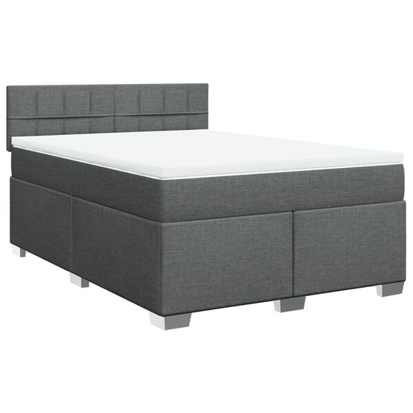 vidaXL Boxspring posteľ s matracom tmavosiv&aacute; 140x200 cm l&aacute;tka