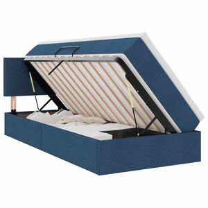 vidaXL Postel s &uacute;ložn&yacute;m prostorem a matrac&iacute; Modr&aacute; 90 x 190 cm Zamat