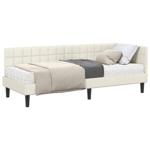 vidaXL Rohov&yacute; r&aacute;m postele s matracom 2 ks Kr&eacute;mov&aacute; 80 x 200 cm Zamat