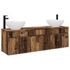 vidaXL Set kabinetov do k&uacute;peľne 3 ks Star&eacute; drevo 49 x 44,5 x 66,5 cm