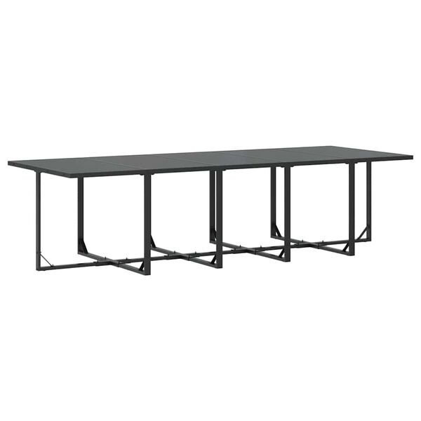 vidaXL Záhradný jedálenský set 11 pcs Čierna Oceľ