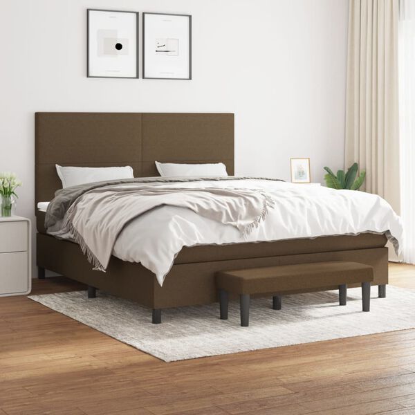 vidaXL Boxspring posteľ s matracom tmavohned&aacute; 160x200 cm l&aacute;tka