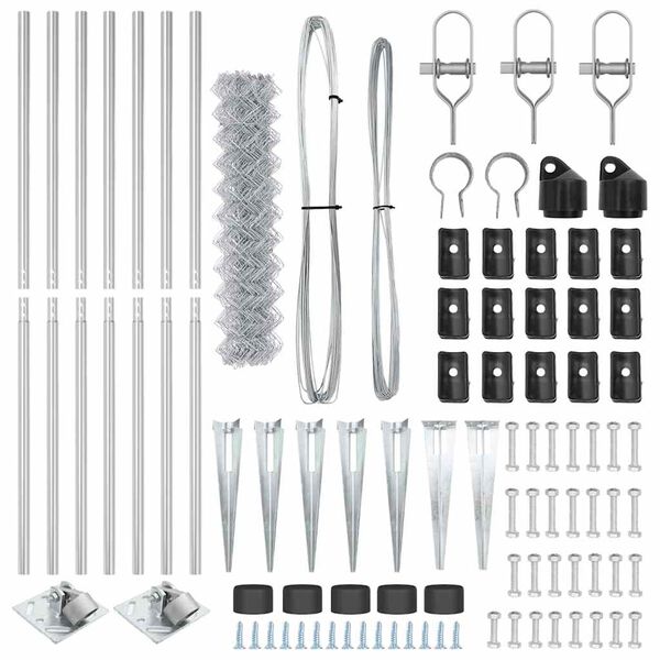 vidaXL Stĺp na plot. Strieborn&aacute; 10 x 1,2 m (40 x 40 mm mriežka) Oceľ