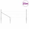 vidaXL Plot s stĺpmi Strieborná 0.8 x 25 m Ocel potiahnutá PVC