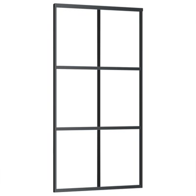 vidaXL Posuvné dvere ESG sklo a hliník 102x205 cm čierne