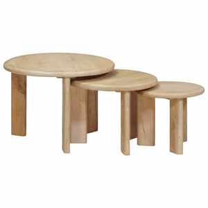 vidaXL Skladacie k&aacute;vov&eacute; stoly 3 ks Čierna &Oslash; 54 x 40 cm