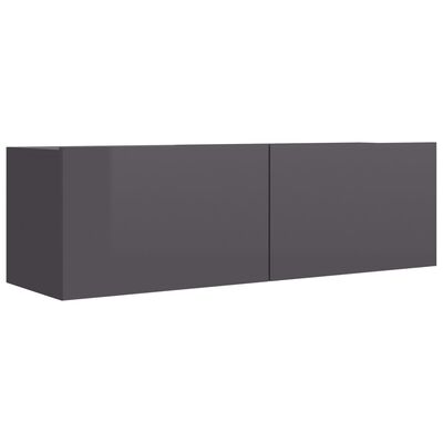 vidaXL TV skrinka, lesklá sivá 100x30x30 cm, kompozitné drevo