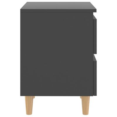 vidaXL Nočné stolíky, nohy z borovice 2 ks, sivé 40x35x50 cm