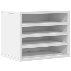 vidaXL Organiz&eacute;r na st&ocirc;l biely 36x26x29,5 cm kompozitn&eacute; drevo