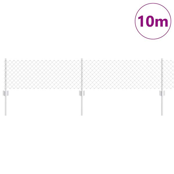 vidaXL Plot a stĺp Strieborná 0,4 x 10 m Oceľ