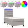 vidaXL Posteľ boxsping s matracom a LED bledosiv&aacute; 100x200 cm l&aacute;tka