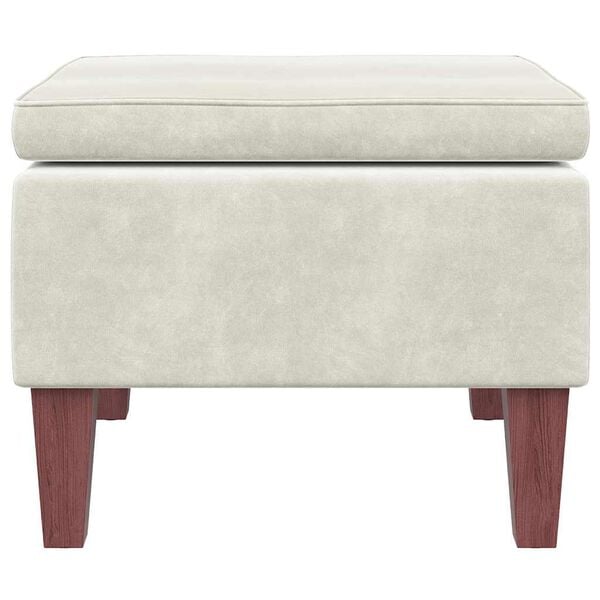 vidaXL Taburetka s dreven&yacute;mi nohami kr&eacute;mov&aacute; zamatov&aacute;