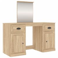 vidaXL Toaletný stolík so zrkadlom dub sonoma 130x50x132,5 cm