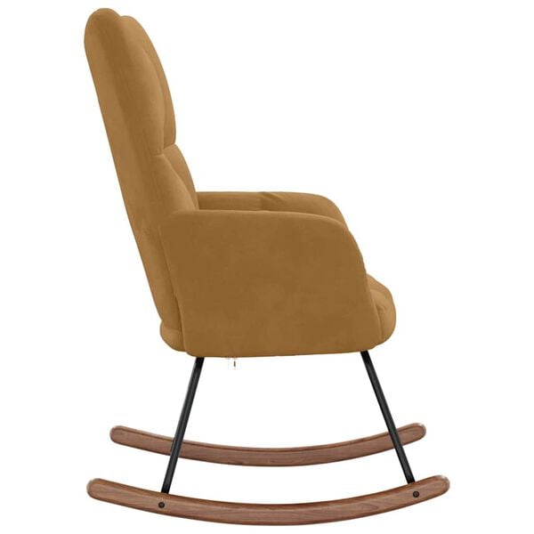 vidaXL Hojdacie kreslo hnedé zamat