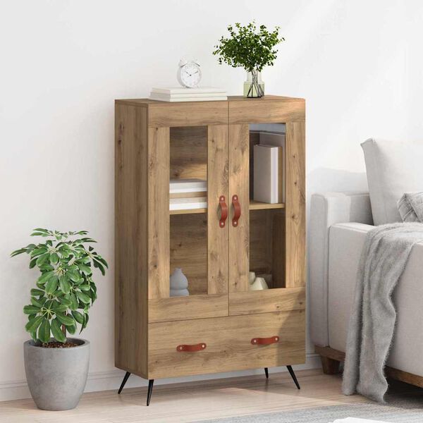 vidaXL Highboard so z&aacute;suvkou Remeseln&yacute; dub 69,5 x 31 x 115 cm