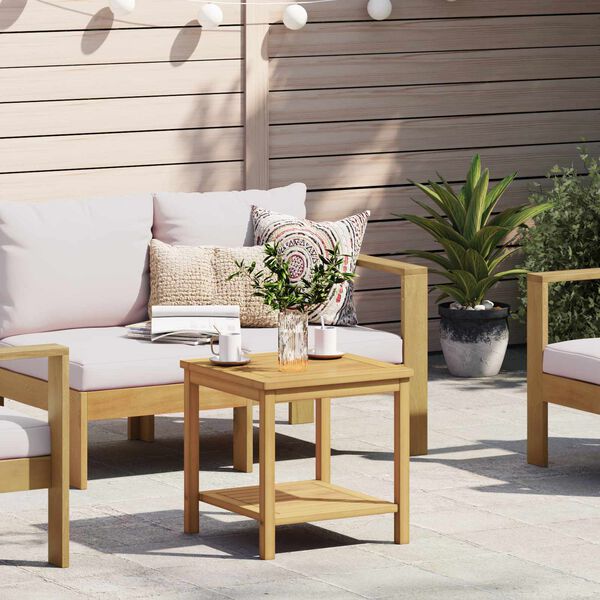 vidaXL Bočn&yacute; st&ocirc;l Pr&iacute;rodn&yacute; olej 45 x 45 x 45 cm Pevn&eacute; ak&aacute;ciov&eacute; drevo