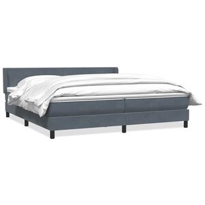 vidaXL Box Spring Posteľ s matracom Tmavosiv&aacute; 180x220 cm Zamat